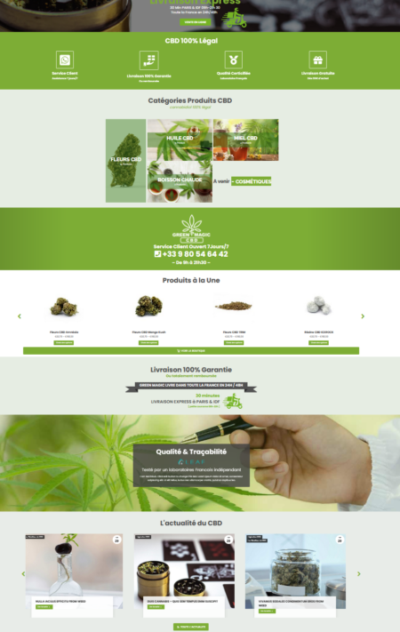 creation site e commerce green magic cbd