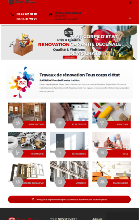 création site vitrine pour btp
